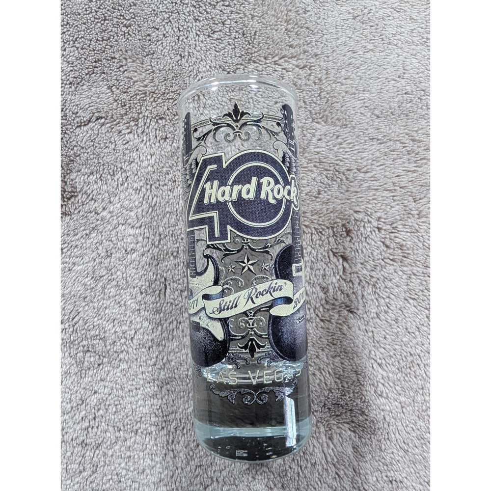 Hard Rock Cafe Shot Glass Unisex OS Clear Las Vegas 40th Anniversary Shooter
